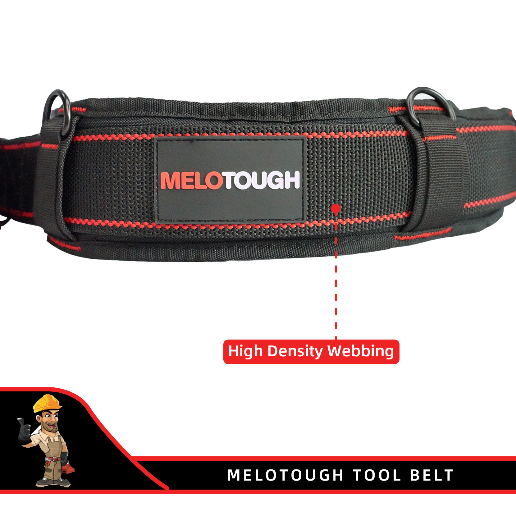 MELOTOUGH-Suspensórios de cinto de ferramentas para trabalhos pesados, almofadas de ombro móveis, terno rápido para cinto