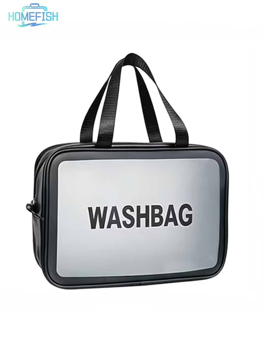 HOMEFISH Single Layer Transparent PVC Waterproof Cosmetic Bag, Portable Large Capacity Dustproof Travel Makeup Handbag