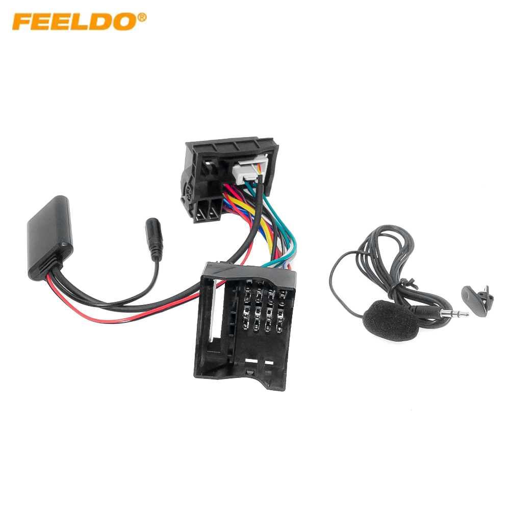 Feeldo Auto Draadloze Bluetooth Aux Ontvanger Kabel Adapter Voor Volkswagen Skoda Seat MFD2 RNS2 Radio Stereo Audio-ingang 18Pin (6.5