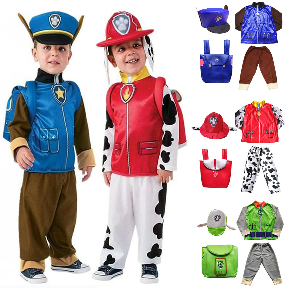 Menino menina rocky escombros skye marshall zuma perseguição cosplay traje halloween purim criança festa de aniversário presente fantasia vestido