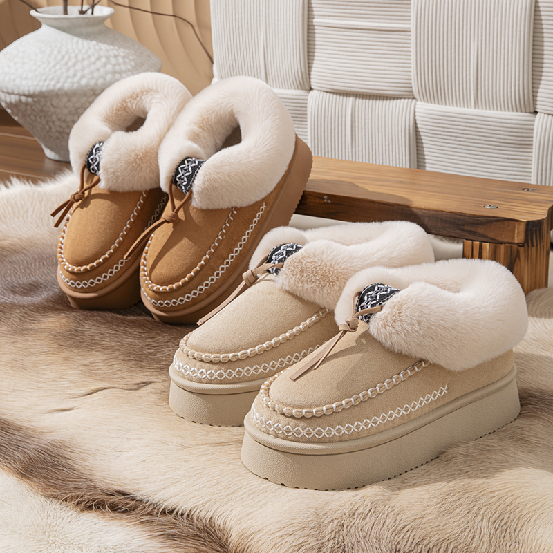 Winter Pluizige Damespantoffels Casual Pluche Luxe Designer Damesschoenen Binnen Buiten Platform Fuzzy Bont Slides Enkellaars Zacht