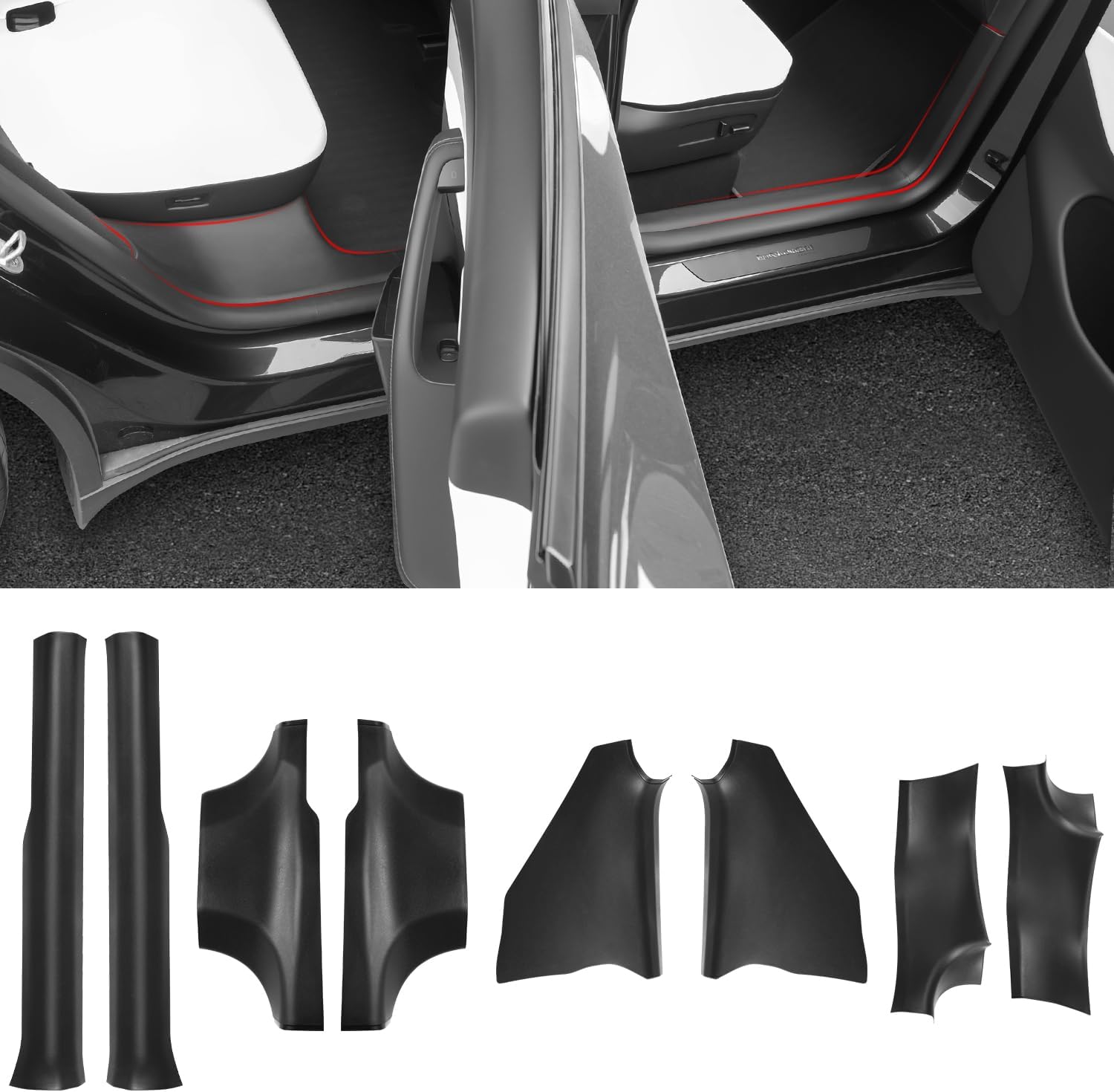 Protection de seuil de porte pour Tesla Model Y 2025 2026 Juniper, plaque de protection de seuil de porte avant et arrière, facile à nettoyer, matériau TPE
