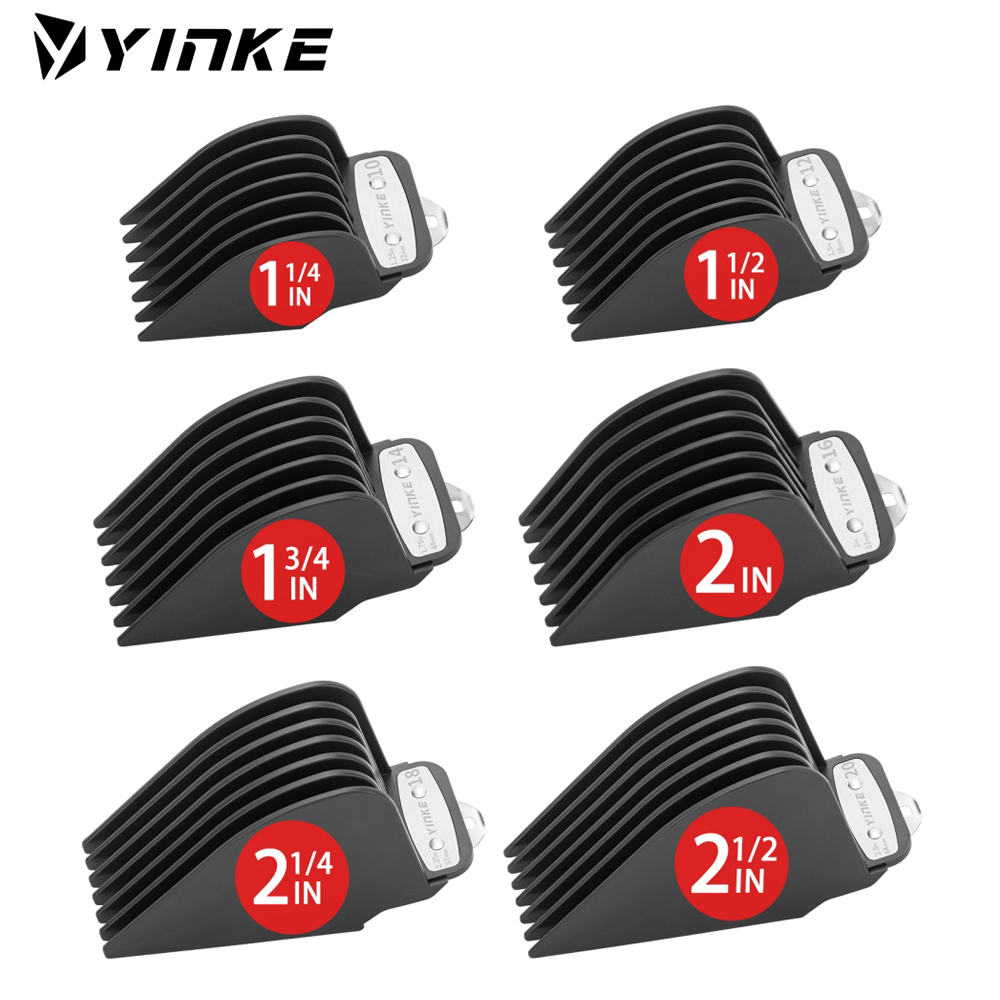 Protectores de cortapelos YINKE para cortapelos Wahl con Clip de Metal, accesorios de peine guía de límite de longitudes de corte de 6 tamaños Premium