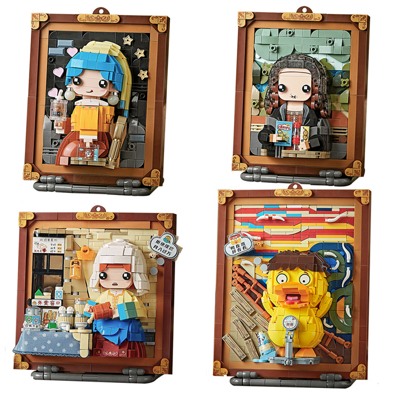 Ensemble de blocs de construction de peinture à l'huile de renommée mondiale, bricolage, assemblage créatif, peinture suspendue, ornements, jouets cadeaux pour adultes et enfants