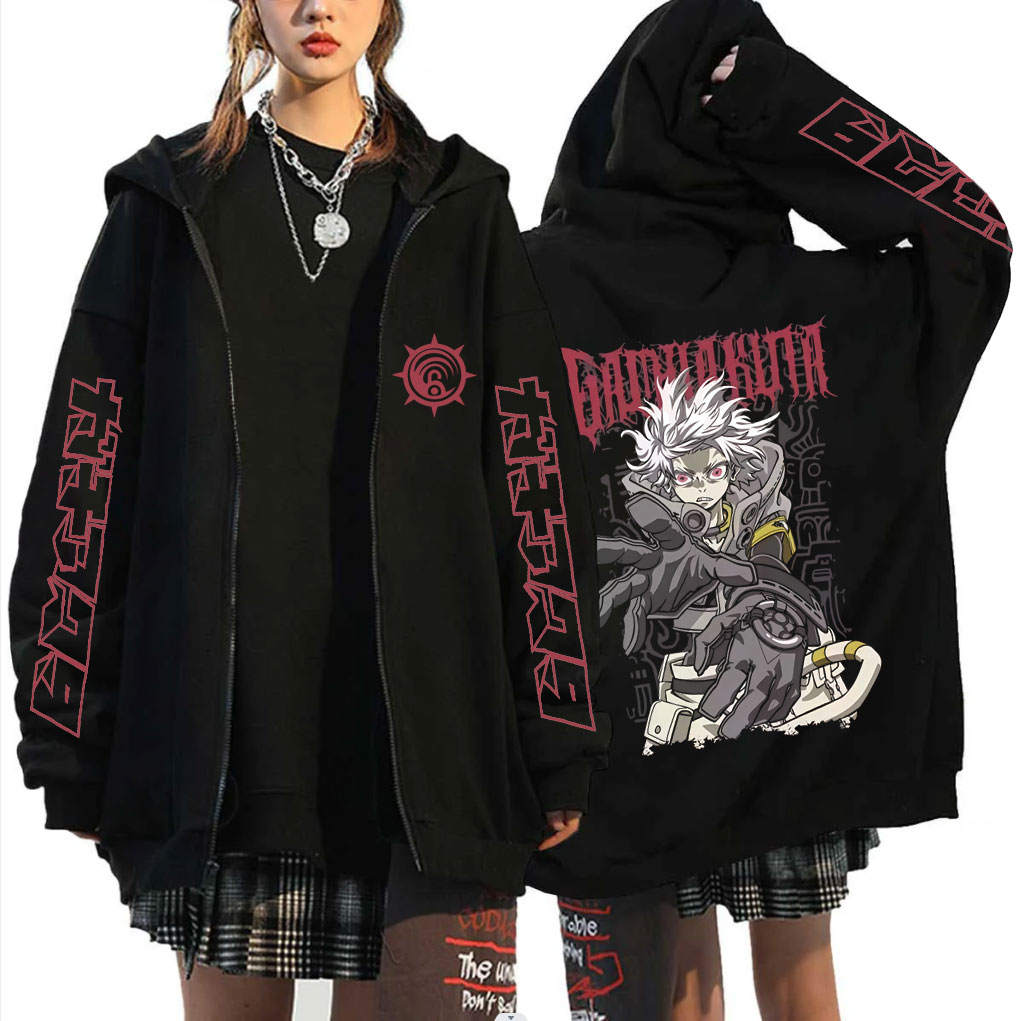 Anime Gachiakuta Rudo Graphic Zipper Hoodie Men Women Casual Oversized Zip Up Jacket Coat Male Cartoon Manga Cosplay Streetwear
