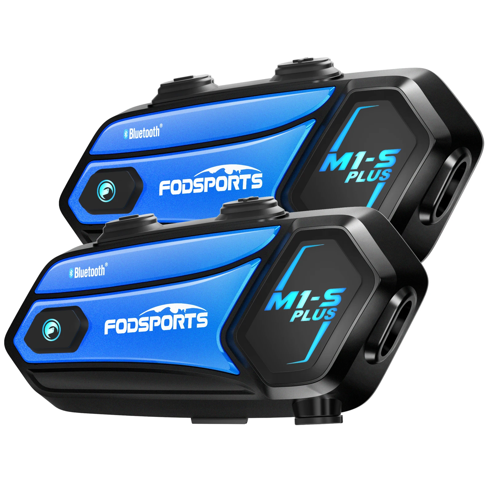 2 stuks Fodsports M1-S Plus Helm Intercom Motorfiets Bluetooth Headset, 8 Rider Motorfiets Intercom, FM-radio, Muziek delen.