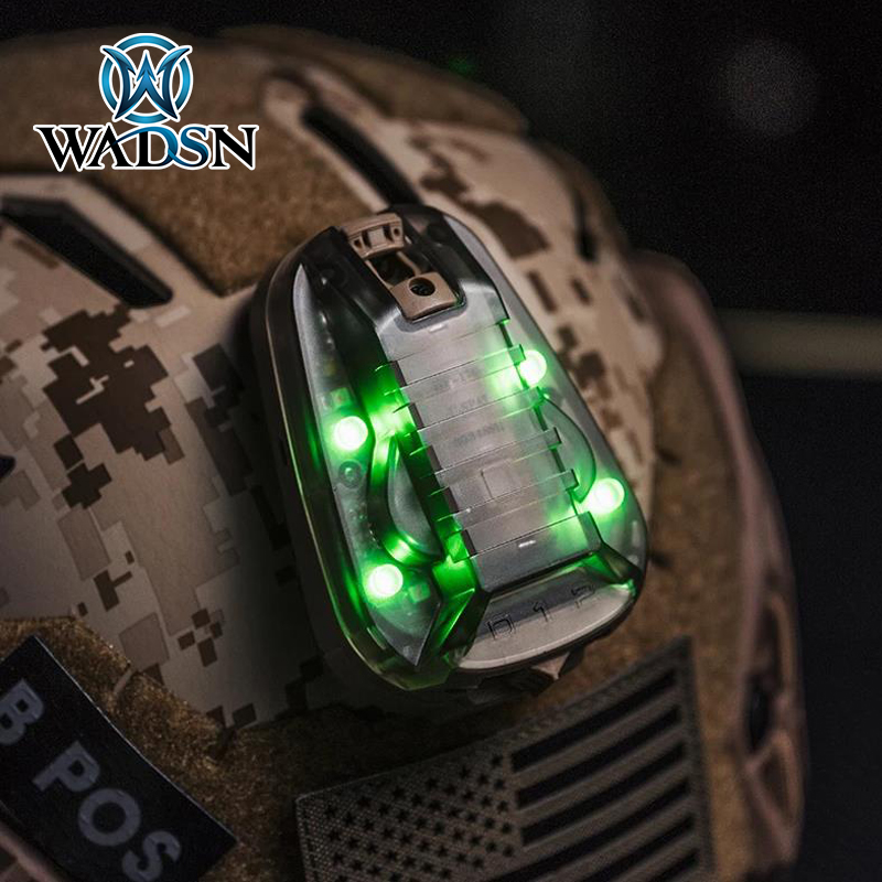 Фонарь WADSN HEL STAR 6 GEN3 для шлема, синий, зеленый, красный, ИК, стробоскоп, водонепроницаемый, для выживания на природе, сигнальный, аварийный, для безопасности