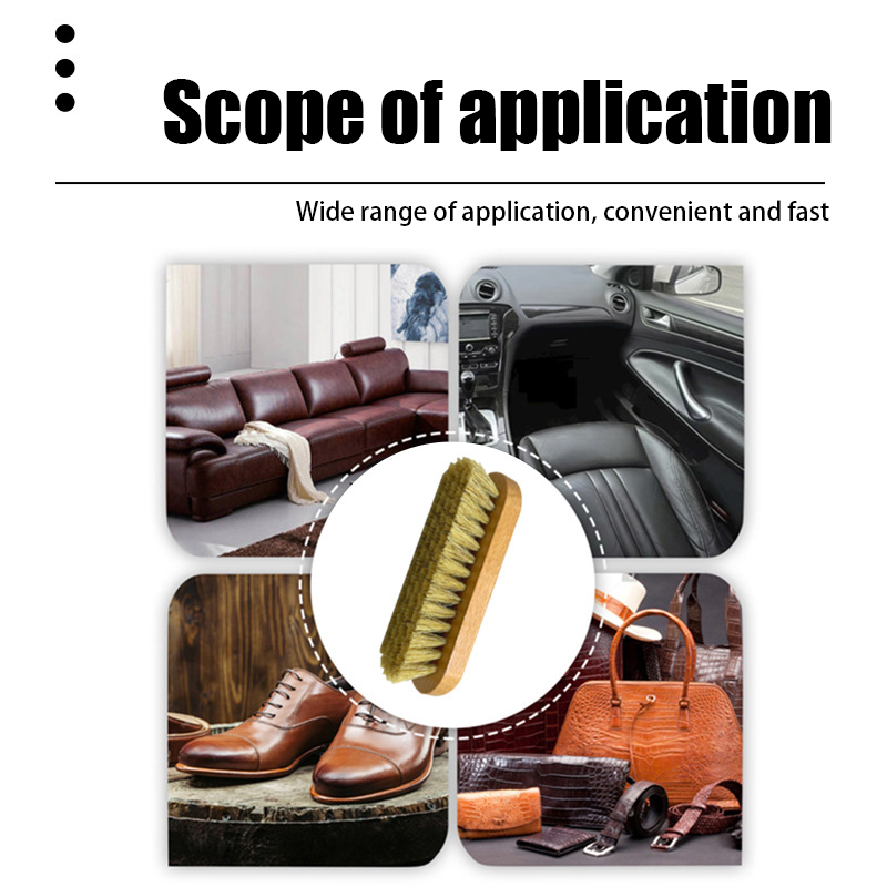 1PC Handle Dashboard Details Polishing And Cleaning Brush Horse Hair Wood Brush Leather Shoe Care And Cleaning Shoe Brush