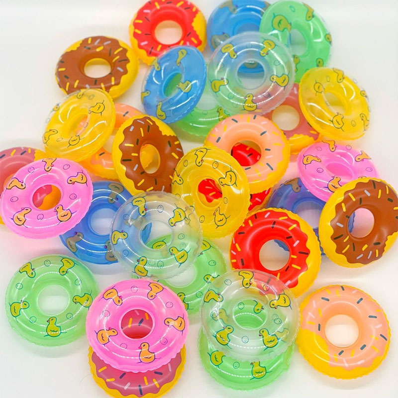 20 pezzi di mini anelli gonfiabili per il nuoto, giochi acquatici, anelli da nuoto per bambini, mini anelli da nuoto a forma di ciambella per la comunità