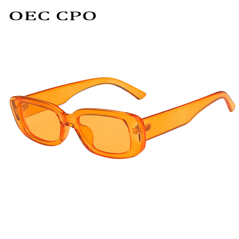 OEC CPO małe kwadratowe okulary przeciwsłoneczne damskie plastikowa ramka pomarańczowe gradientowe okulary przeciwsłoneczne damskie modne markowe designerskie okulary UV400
