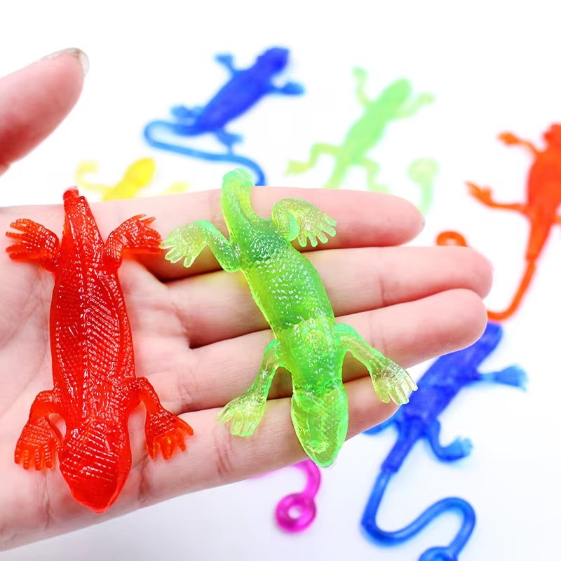 5/10/20 piezas juguetes pegajosos elásticos multicolores divertidos animales de lagarto pegajosos juguetes de mano para niños favores de fiesta Gadgets juguete de mordaza