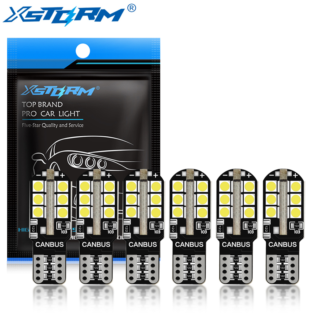 Ampoules Led Canbus W5W T10 WY5W 168 194 sans erreur, lumières intérieures de voiture, dôme, lampe de dégagement de plaque d'immatriculation, 6000K blanc 12V, 6 pièces