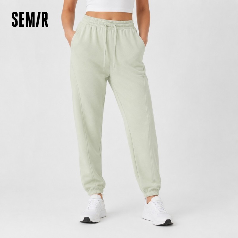 Semir повседневные брюки женские зимние флисовые антистатические свободные длинные брюки с манжетами на панелях 2025 новые спортивные спортивные штаны женская одежда