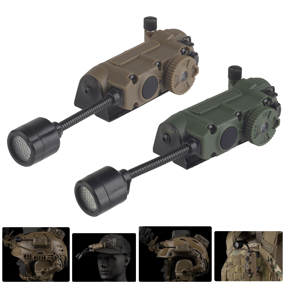 Sidewinder capacete lâmpada luz estroboscópica tática vermelho/verde/azul/branco/ir cabeça iff luz caça pesca lanterna led auxiliar
