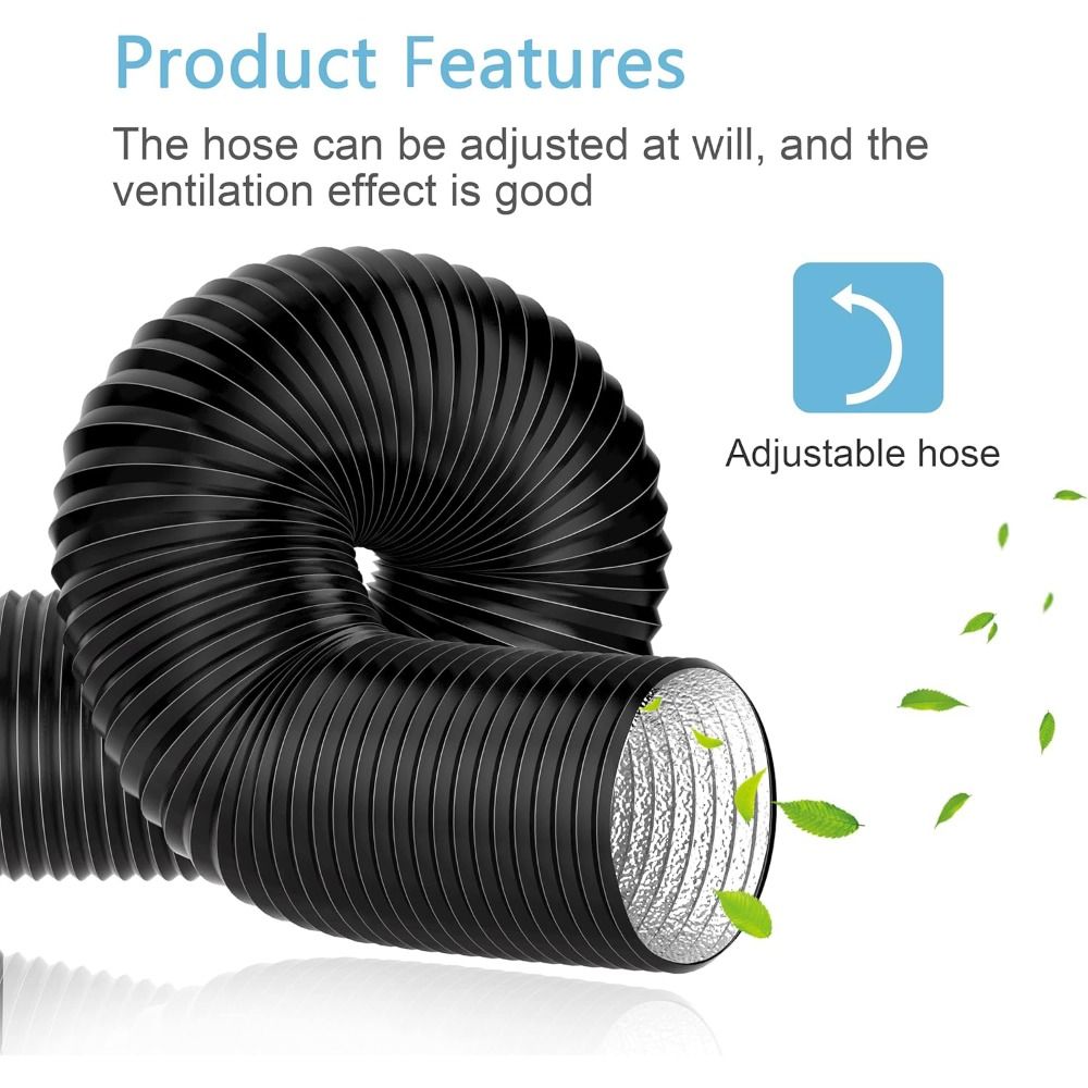 Flexible 6/7 inch Dryer Vent Hose Insulated Aluminum Foil Air Ducting 3 Layer Protection Heavy-Duty Exhaust Pipe Heating Cooling