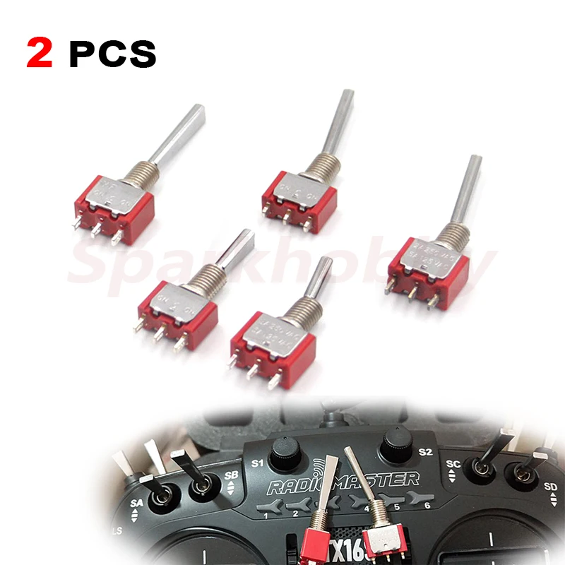 2PCS RC Trasmettitore Interruttore 2/3 Posizioni Reset Radiomaster OpenTX T16 T18 TX16S TX18S Frsky FlySky WFLY RadioLink Futaba JR ACCS