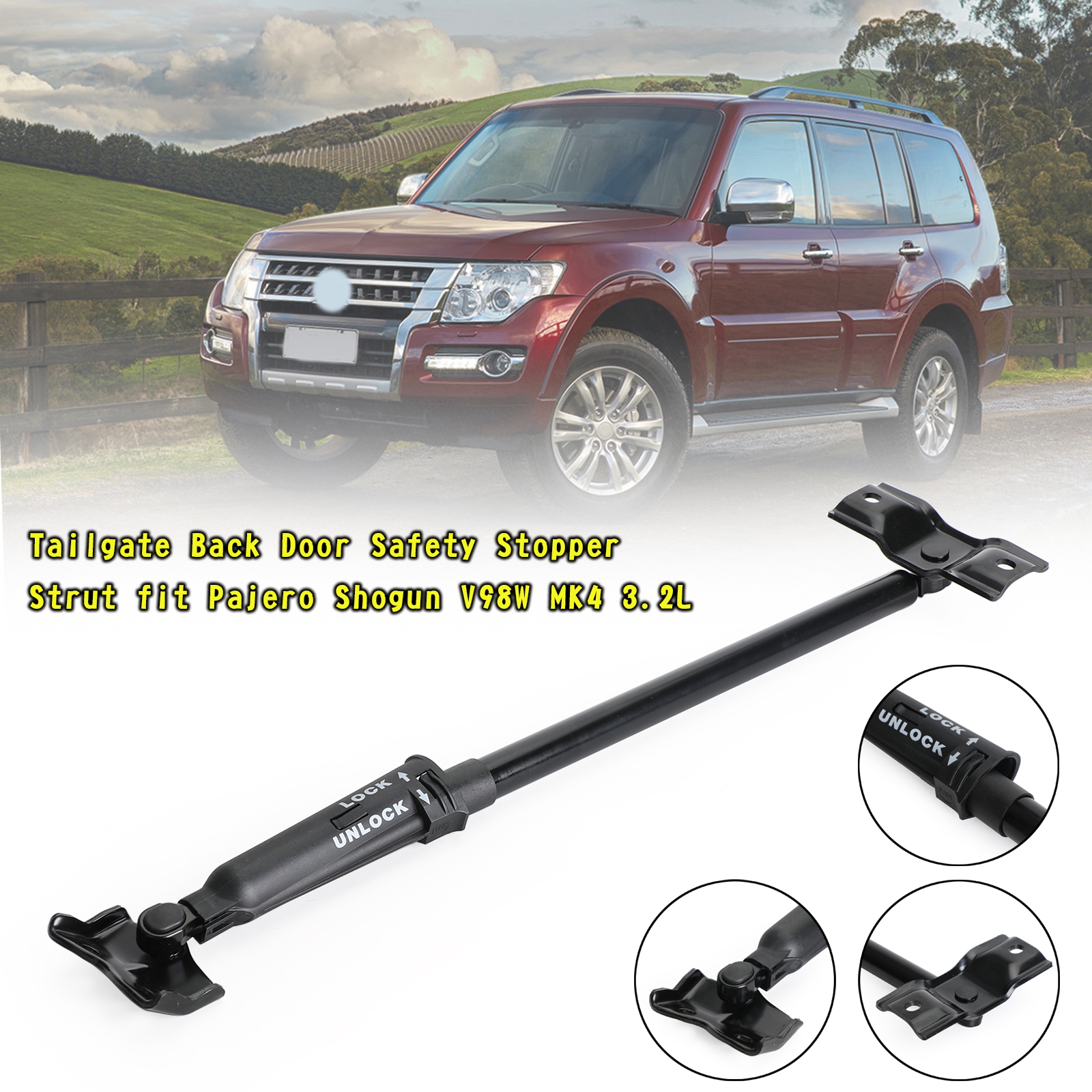 Artudatech Achterklep Achterdeur Veiligheidstop Stut Fit Pajero Shogun V 98W Mk4 3.2l
