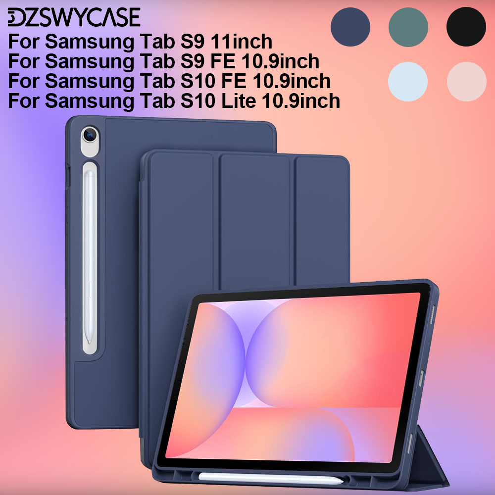 Coque pour tablette Samsung Galaxy Tab S10/S9 FE / S10 Lite 10,9 pouces / S9 11 pouces, housse de protection ultra fine avec veille/réveil automatique