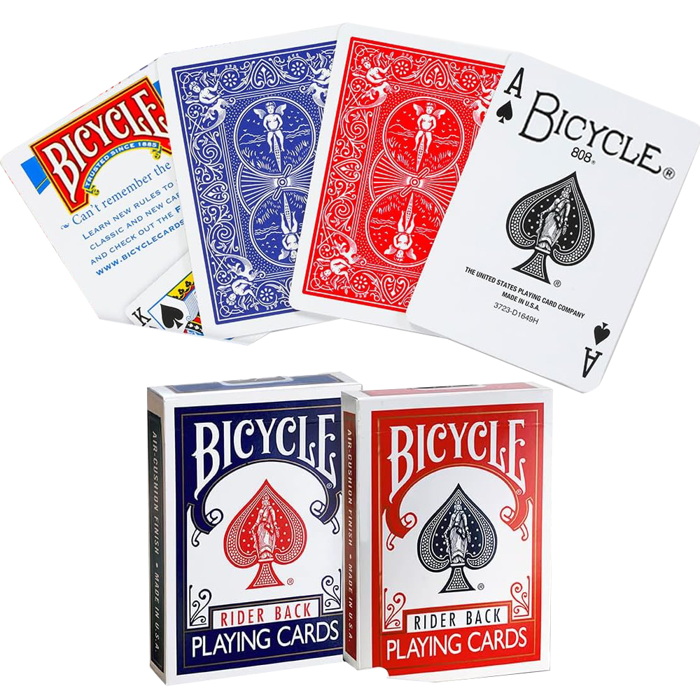 ไพ่ Bicycle Rider Back รุ่น Standard Index สีแดงดำ สำหรับเล่นไพ่โป๊กเกอร์ แบล็คแจ็ค และเกมครอบครัว