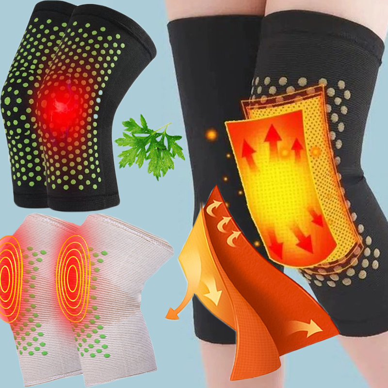 Rodilleras de apoyo autocalentable para artritis, 2 piezas, alivio del dolor articular, recuperación de lesiones, Protector de rodilla, masajeador deportivo