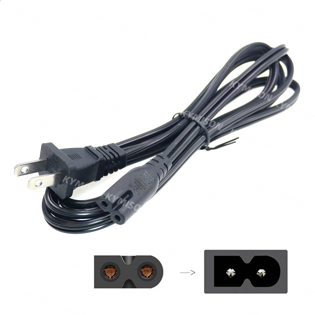 Cable de pared Universal 18AWG US NEMA-1-15P a IEC320 C7 AC, Compatible con Vizio e-m-series HDTV,Sharp,Smart LED TV