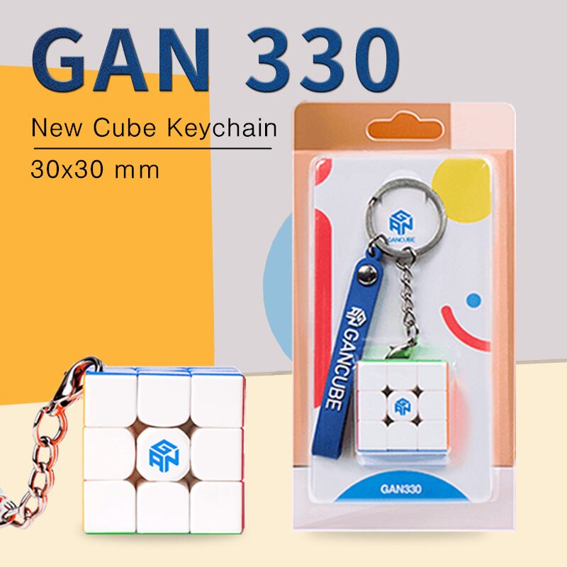 [JudyCube] GAN 330 Mini 3x3 Schlüsselanhänger-Würfel Gan330 10-jähriges Jubiläum Stickerless 3x3 Speed Cube Professionelles Zauberwürfel-Puzzlespielzeug