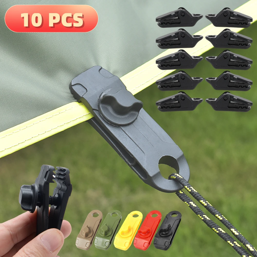 10 Pz/set Vendita Tende Tenda Vento Corda Morsetto Tende Clip di Plastica di Campeggio Tenda Antivento Coccodrillo Clip di Campeggio Esterna