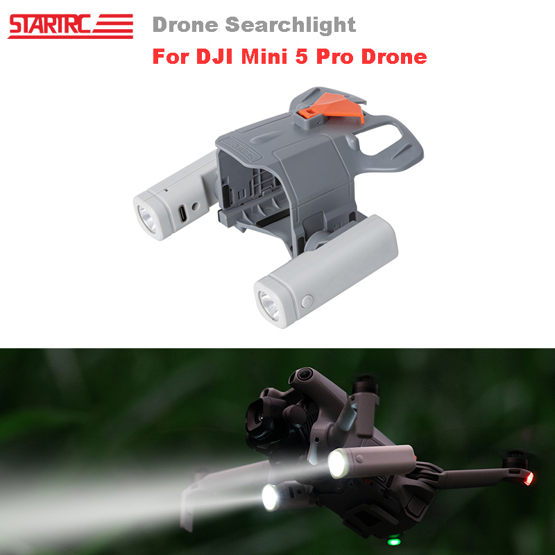 Akumulatorowy reflektor do drona DJI Mini 5 Pro, akcesoria, reflektor LED, światło sygnalizacyjne do nocnych lotów, latarka, podwójne światło
