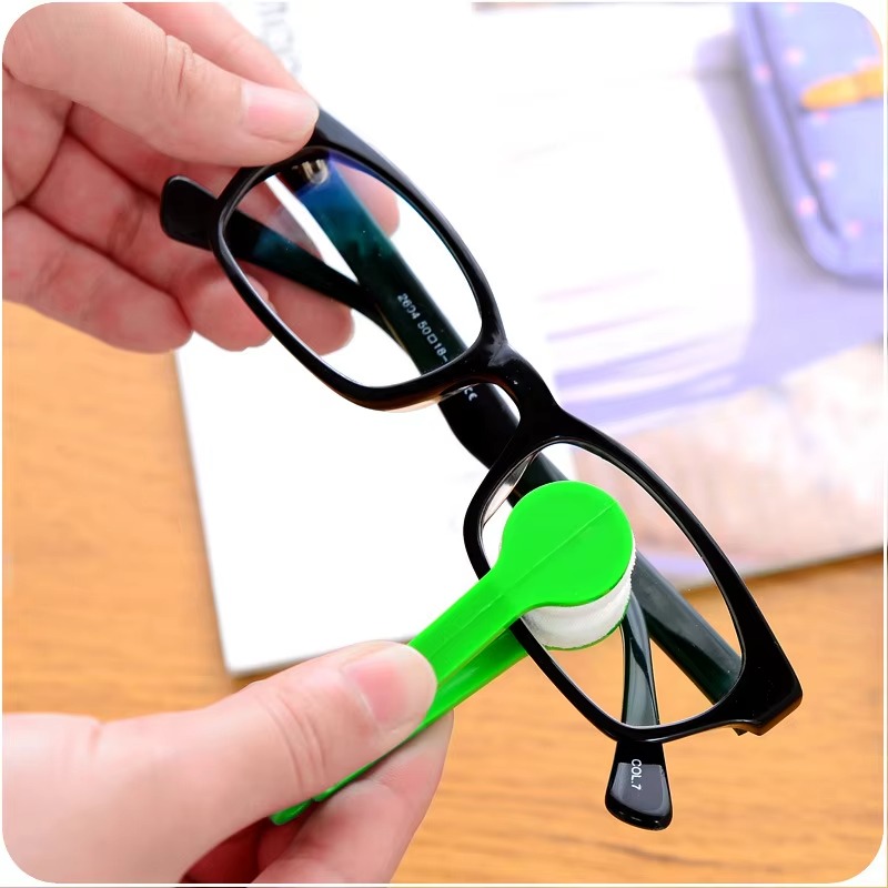 Óculos de limpeza esfregar portátil multifuncional mini óculos limpador escova óculos de sol ferramentas de limpeza de microfibra