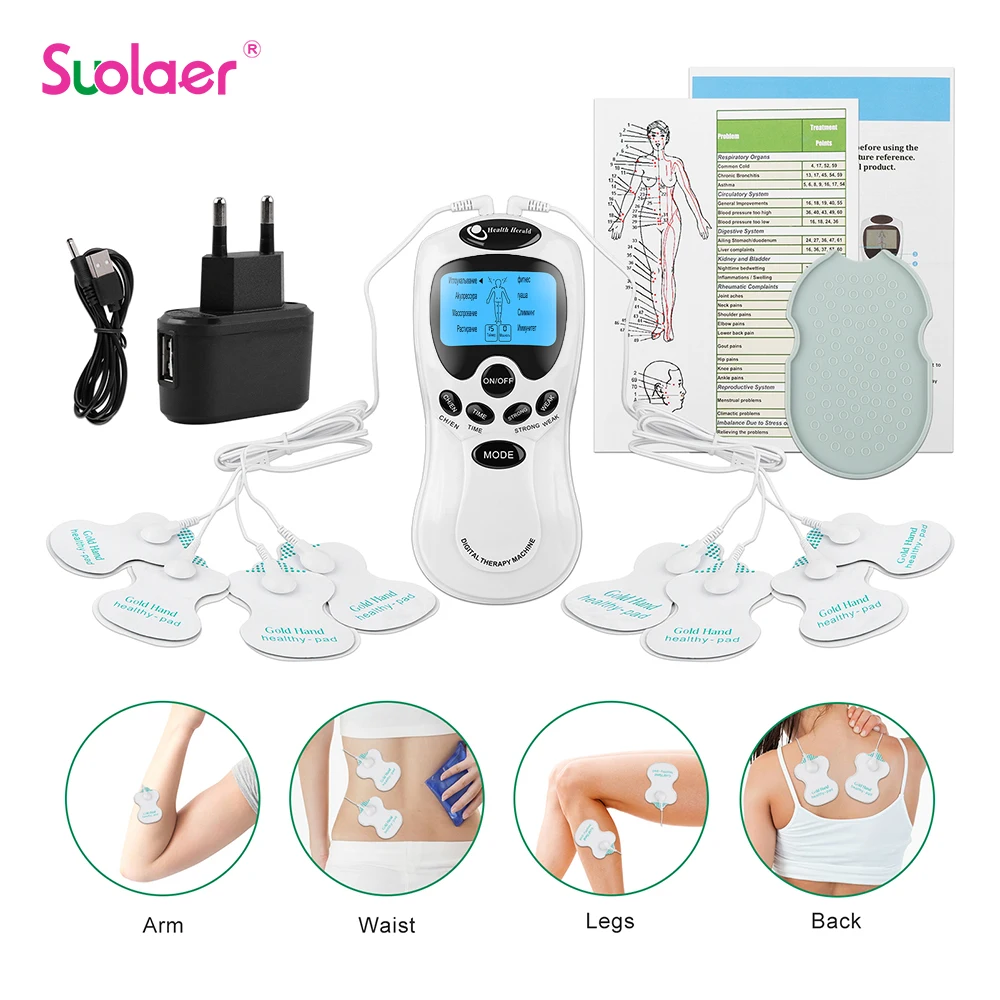 8-Modi EMS Tens Unit Muskel-Elektrostimulator Mikrostromt Niederfrequenz-Körpermassagegerät Elektronisches Werkzeug zur Schmerzlinderung bei Akupunktur