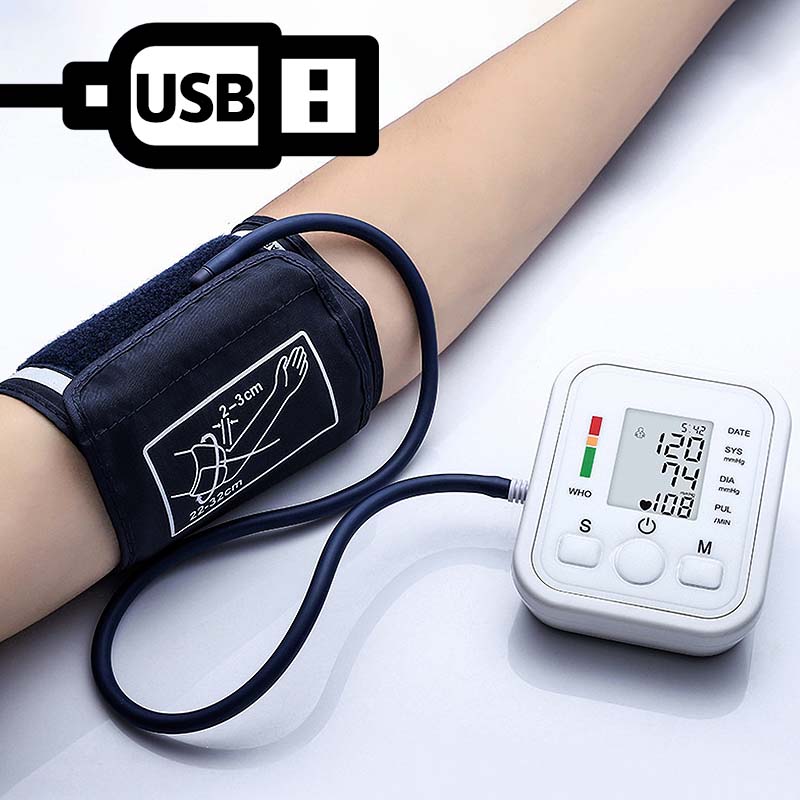 Tensiomètre numérique portable, tonomcirculation, fréquence cardiaque, moniteur de pression artérielle au bras, équipement BP, automatique, professionnel, médical