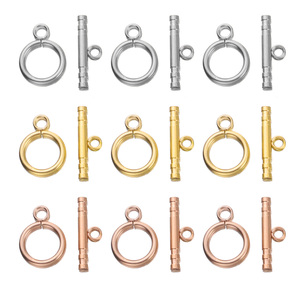 5 Buah/Lot Rose Gold Baja Tahan Karat Toggle OT Clasps Bagian Konektor untuk DIY Gelang Kalung Membuat Perhiasan Persediaan Grosir