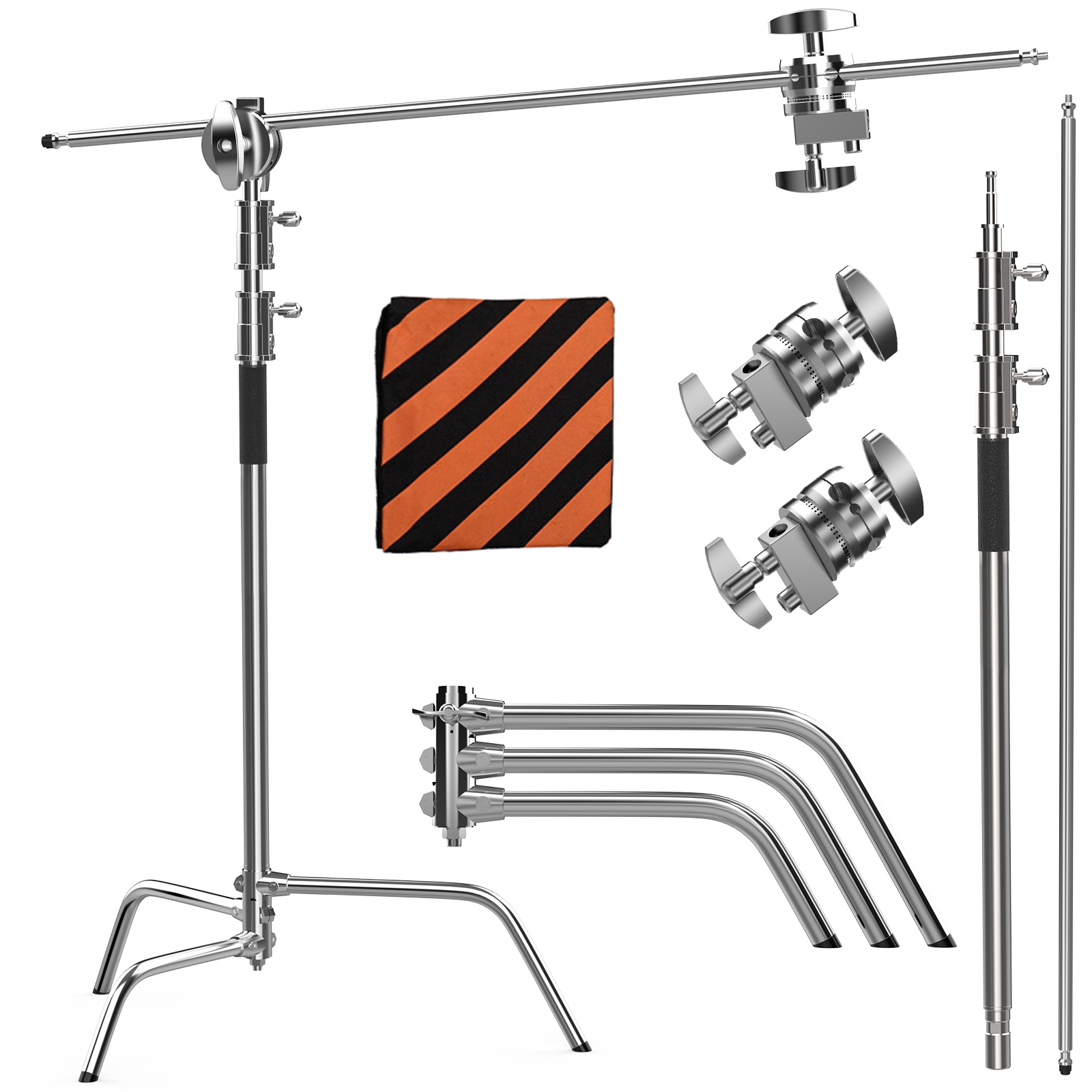 Trípode para iluminación plegable, mide 2,6m o 8,5 pies, de acero inoxidable, pata mágica, soporte para fotografía, tipo C-Stand para reflectores, Softbox, estudios de fotos