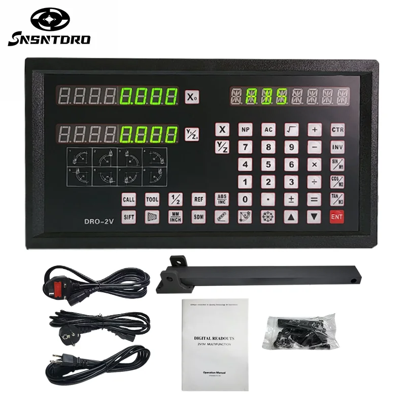 DRO-2V display de leitura digital 2 eixos de alta precisão db9 ttl AC90V-260V 50/60hz para tornos fresadoras cnc máquinas chatoas