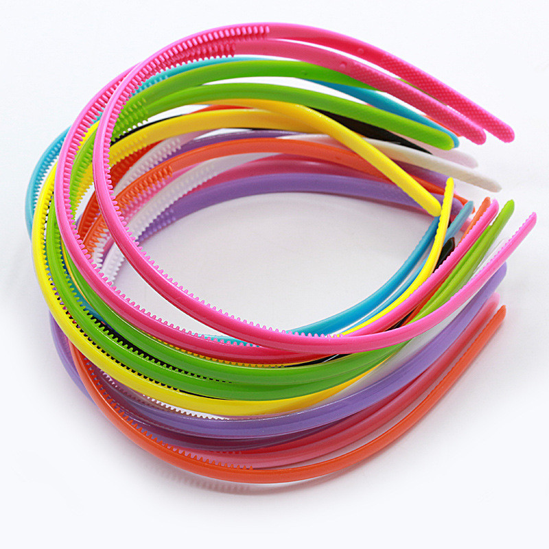 Lot de 10 bandeaux pour femmes et enfants, 8 mm, en plastique rigide, couleur unie, style bonbon, accessoires capillaires pour filles, cadeaux