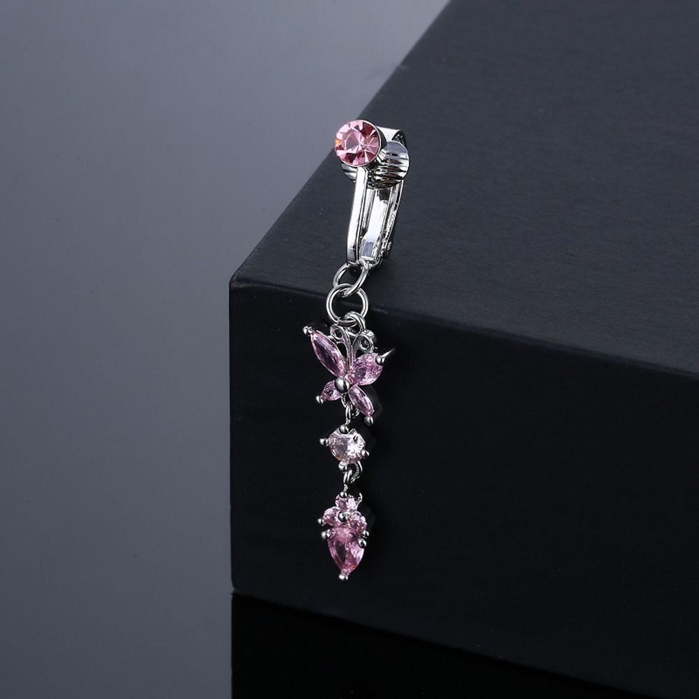 Faux Gefälschte Bauch Schmetterling Gefälschte Bauch Piercing Herz Clip Auf Nabelschnur Nabel Gefälschte Pircing Mond Sterne Verlässt Knorpel Ohrring Clip