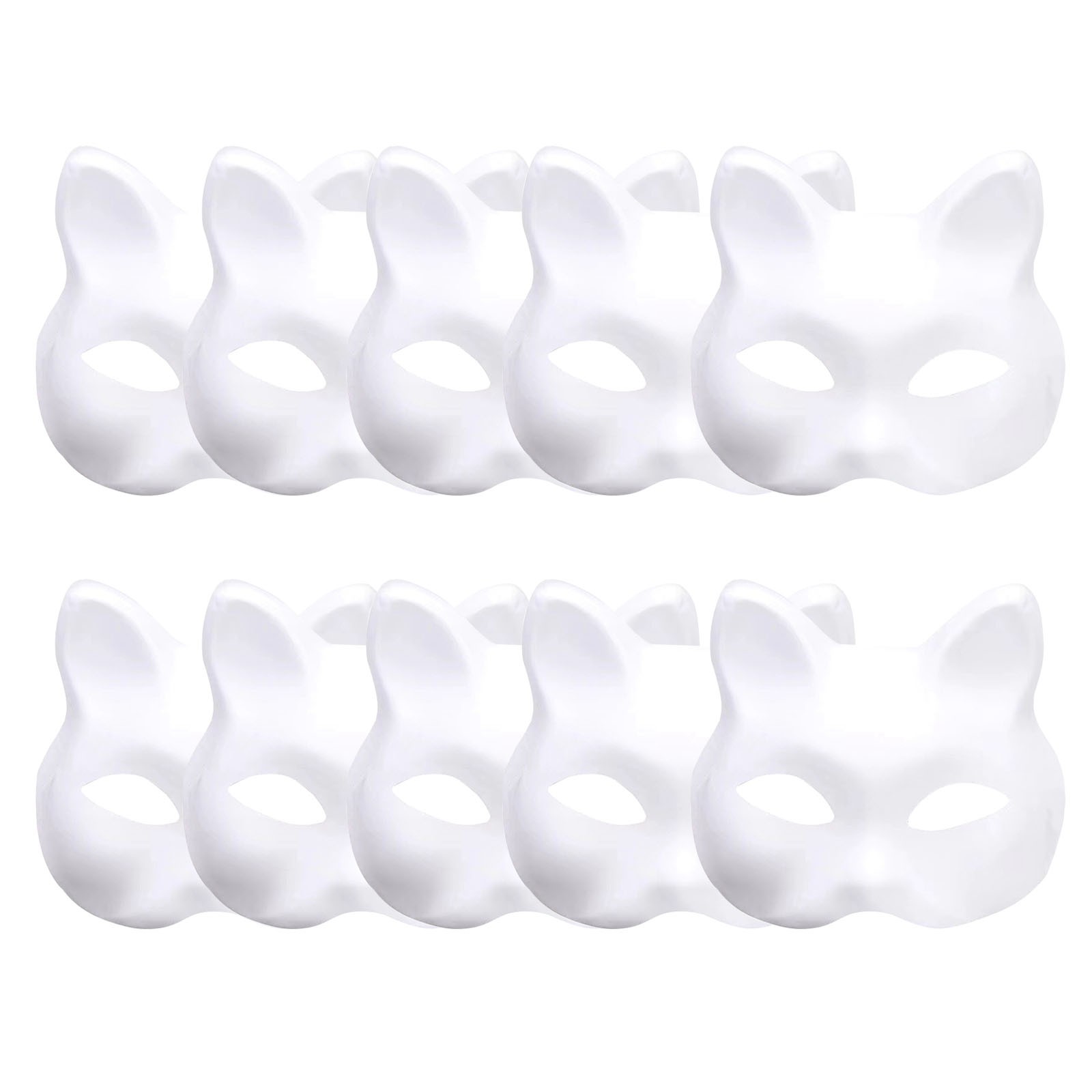 White Plastic Cat Mask, White Role-Playing Anime Party Half Costume, Diy Mask