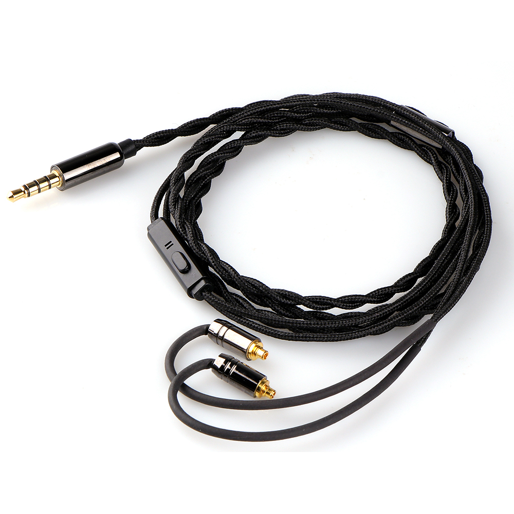 Tripowin Zombur 4N Kabel Bebas Oksigen OFC Kemurnian Tinggi Kabel HiFi IEM dengan Mikrofon Benang Katun Lapisan Luar untuk Penggantian Audiophile
