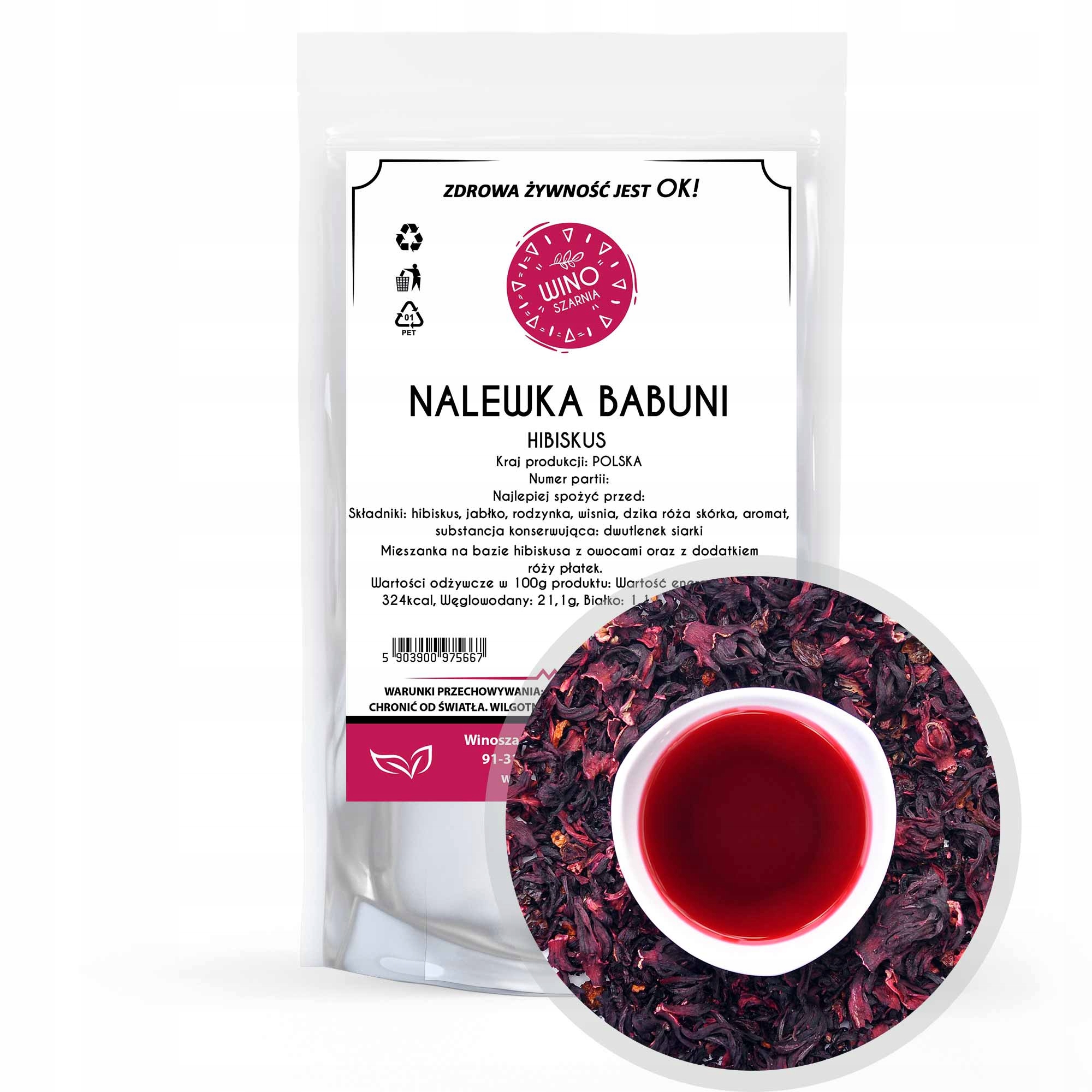 Tee-Tinktur aus Babuni Hibiskus - 100g Hibiskusblüten-Geschmacksmischung