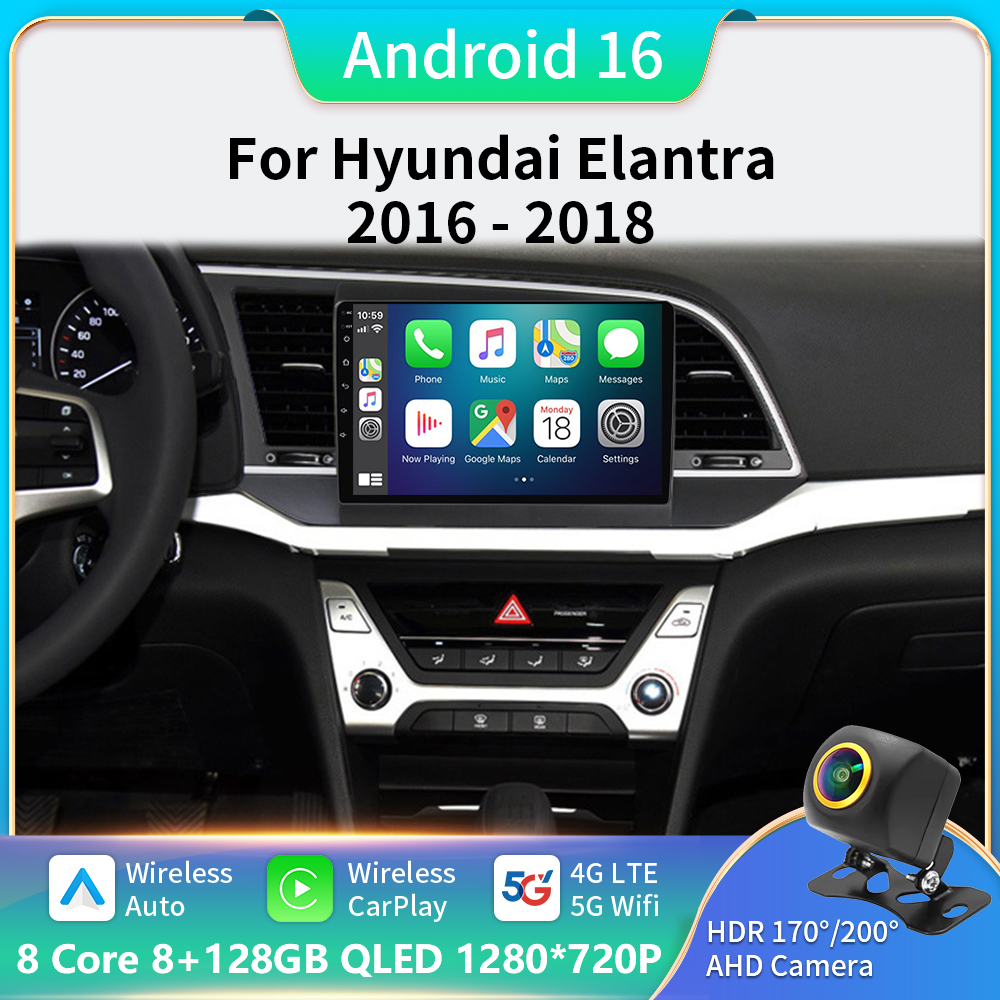 Android 16 Autoradio Für Hyundai Elantra 6 2015 2016 2017 2018 Qualcomm Multimidia Video Player GPS Navigaion Split Bildschirm DPS