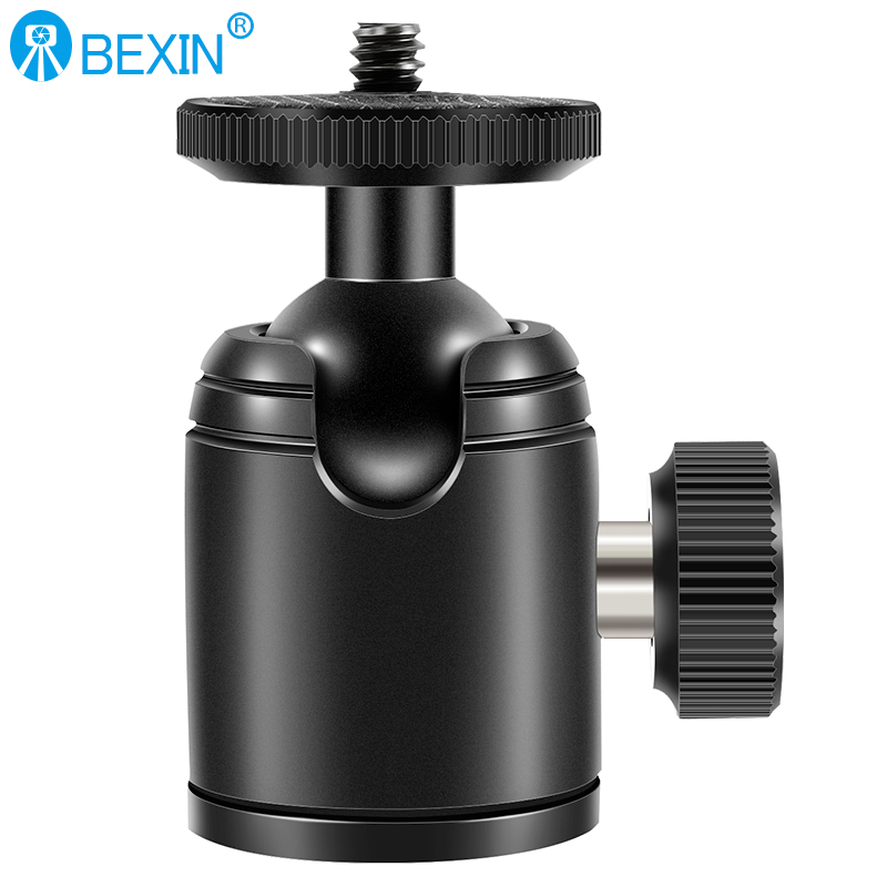 Bexin liga de alumínio mini cabeça esférica conveniente tripé rotativo 360 graus cabeça panorâmica vídeo acessórios fotográficos