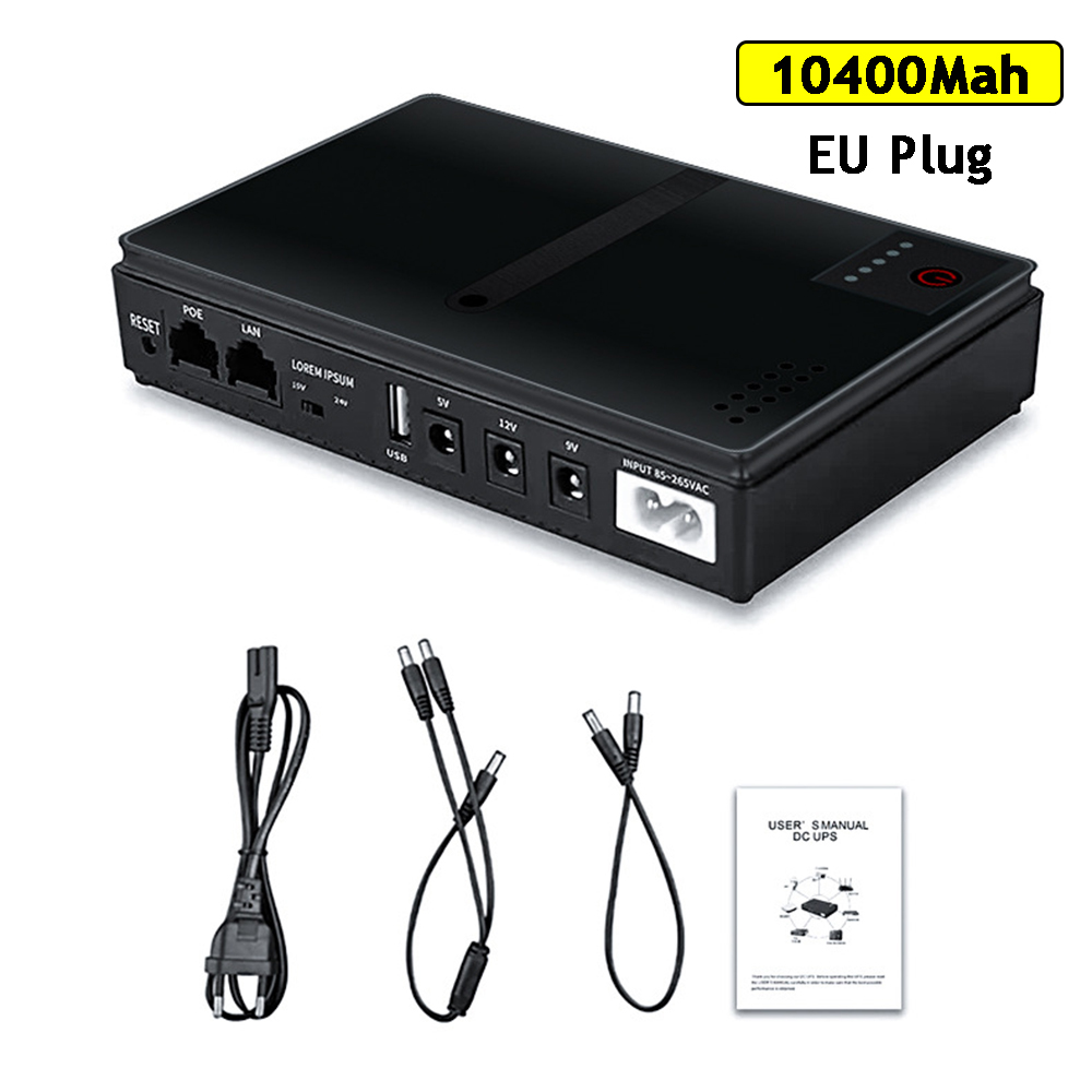 18w dc1018p roteador 5v9v12v dc ups fonte de alimentação ininterrupta 10400mah fonte de alimentação de emergência para monitor óptico de gato telefone