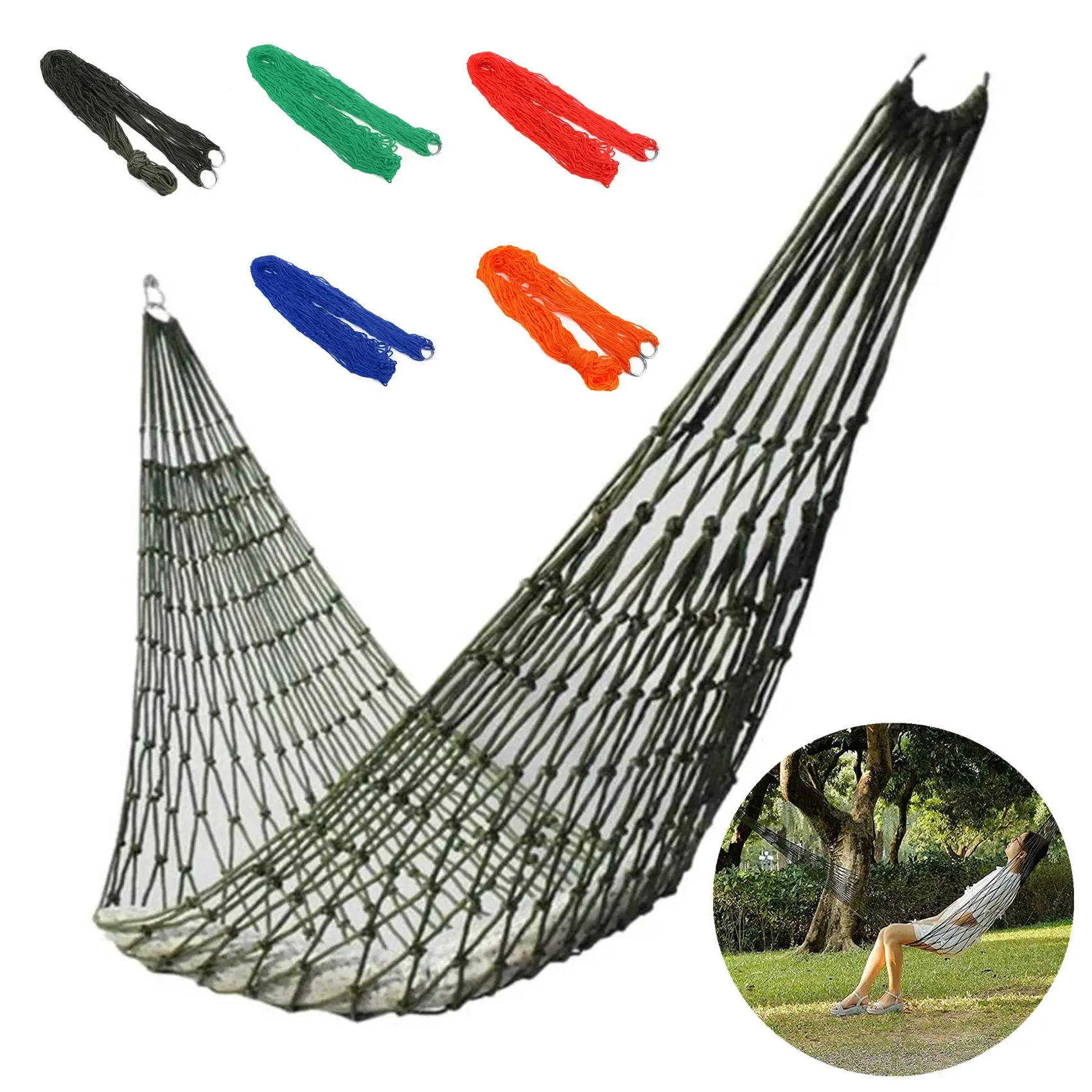 Outdoor-Lieferungen kühne Mesh Hängematte Nylons eil Einzel hängematte Gartenmöbel Camping