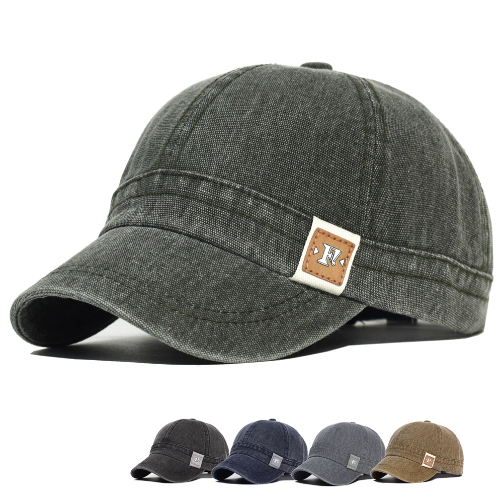 Berretto da Baseball in cotone lavato a tesa corta moda uomo donna morbido cappello da papà Vintage regolabile cappellini a basso profilo stile camionista