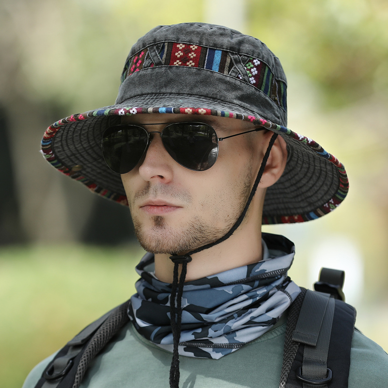 New Fashion Alpinismo Cappello a secchiello Cappello da pesca Panama Cappello da pescatore da cowboy Visiera parasole da uomo Protezione solare Cappello da sole estivo панама