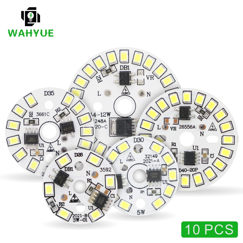 10 teile/los LED Chip 3W 5W 7W 9W 12W für Glühbirne 90 Lumen/W 2835SMD Runde Licht Perlen AC 220V-240V Birne Chips Beleuchtung Lampe