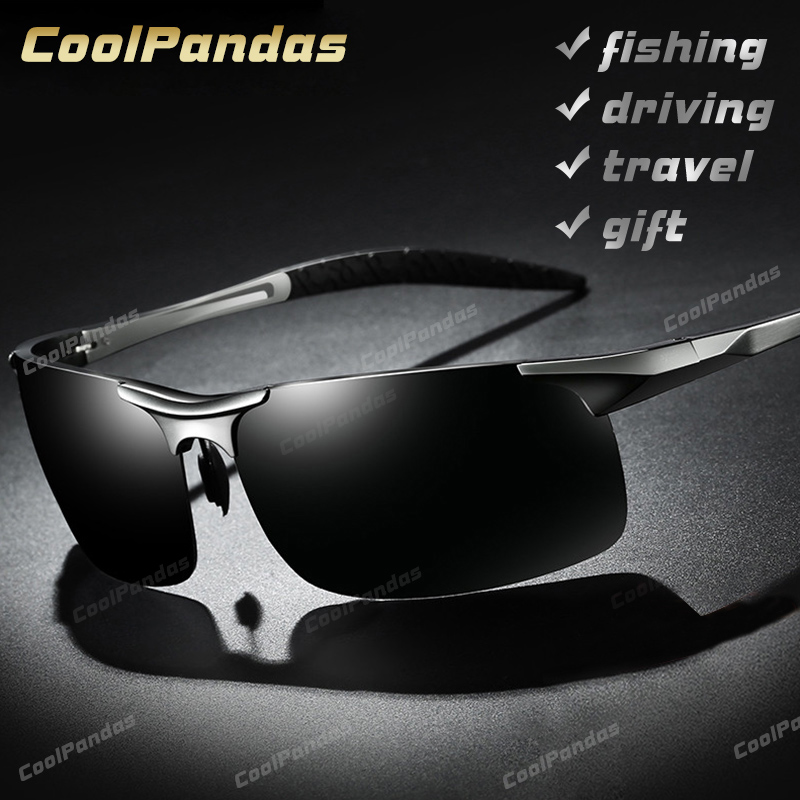 Okulary przeciwsłoneczne męskie z aluminium i magnezu, polaryzacyjne, lotnicze, do jazdy samochodem, sportowe, lunette soleil homme oculos