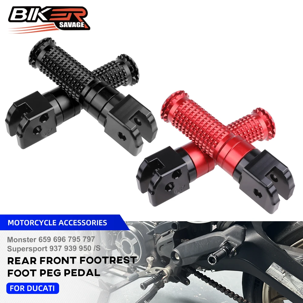 Передняя и задняя подставка для ног для DUCATI MONSTER 659 696 795 796 797 1100 S, аксессуары для мотоциклов, подножки для водителя, адаптер для подножек