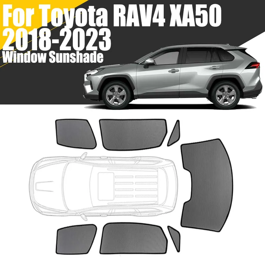 Custom Magnetic Car Window Sunshade For Toyota RAV4 XA50 2018-2023 5th Gen SUV Curtain Mesh Front Windshield Frame Curtain