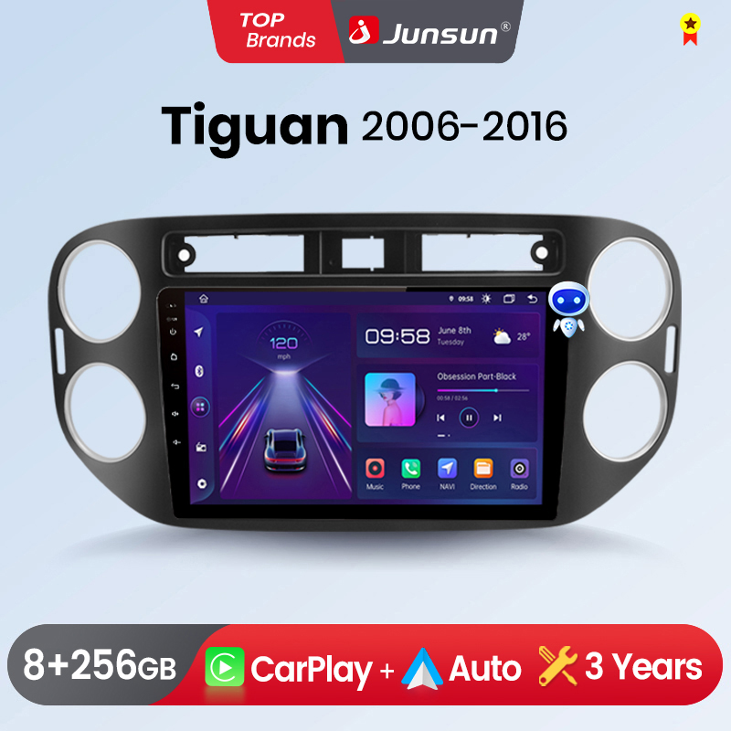 Junsun CarPlay Android Auto Car Radio for VW Volkswagen Tiguan 1 NF 2006 2007-2016 GPS Intelligent Systems Multimedia Autoradio